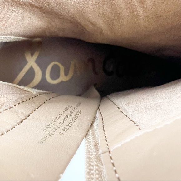 ✅ Sam Edelman Women's Size 8.5 Beige Suede Edith Ankle Boot Bootie - Picture 10 of 12